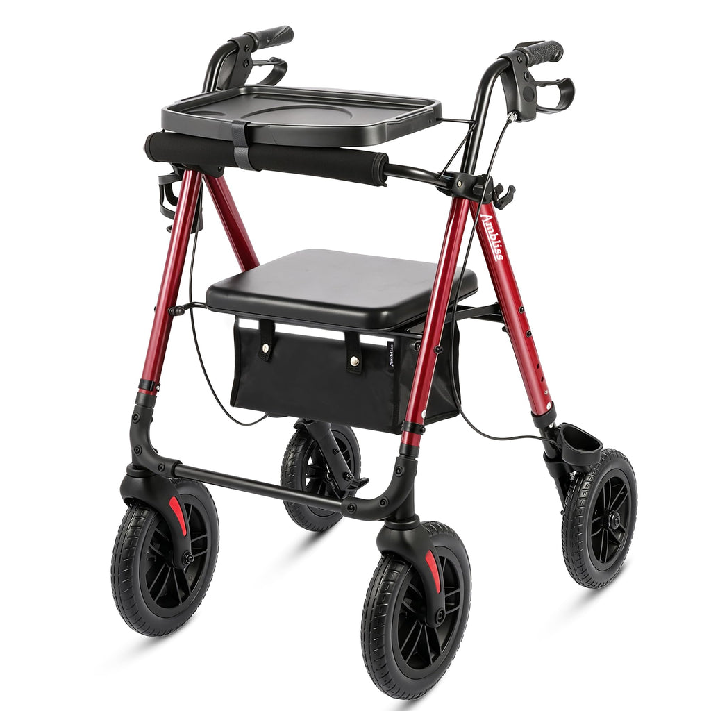 Foldable Rollator Walker with Seat & Tray J7371