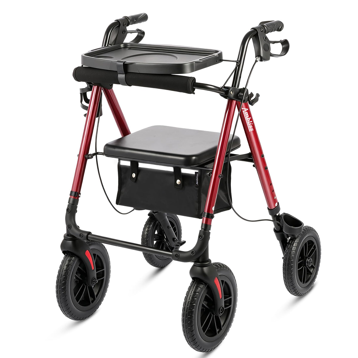 Foldable Rollator Walker with Seat & Tray J7371