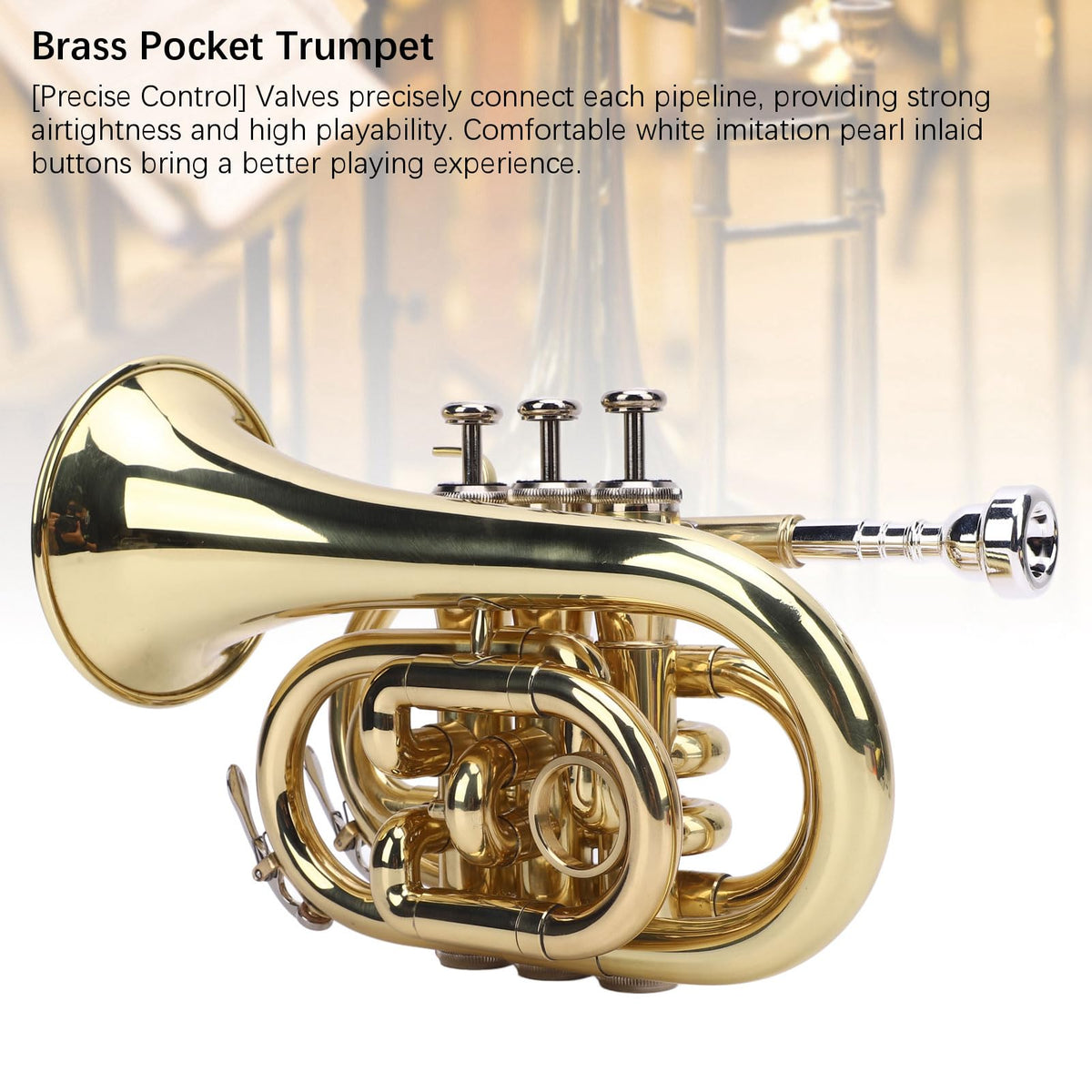 Bb Pocket Trumpet, Ni Plated Brass with 7C Mouthpiece R808239