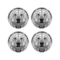 Black and White Bear Leather Coasters Set of 4 S935