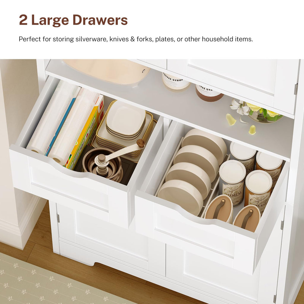 63.4"H Kitchen Pantry Cabinet with 4 Door Shelves G509