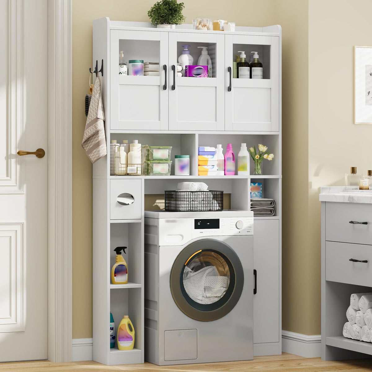 Over The Toilet Cabinet with 3 Acrylic Doors R927617