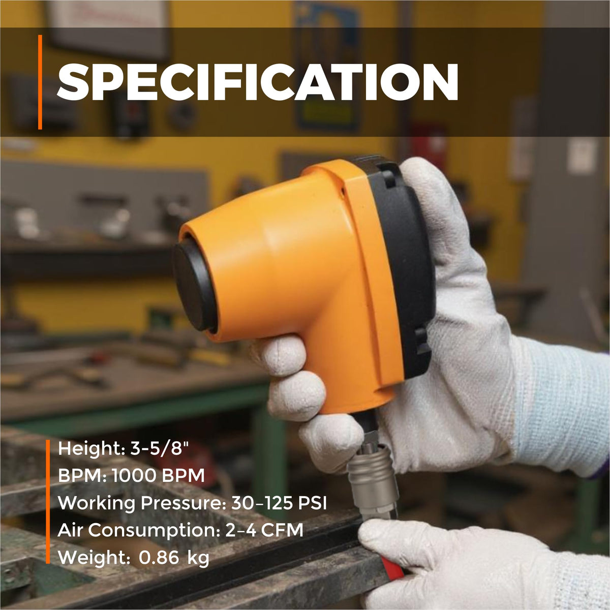 Pneumatic Palm Hammer with Non-Marring Tip E849
