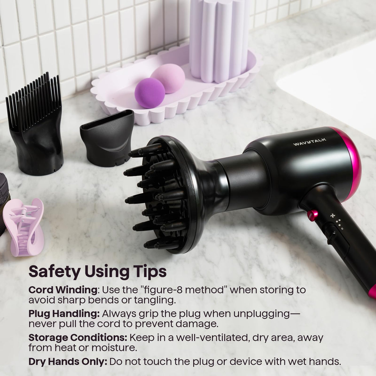 Ionic Hair Dryer with Diffuser J1996