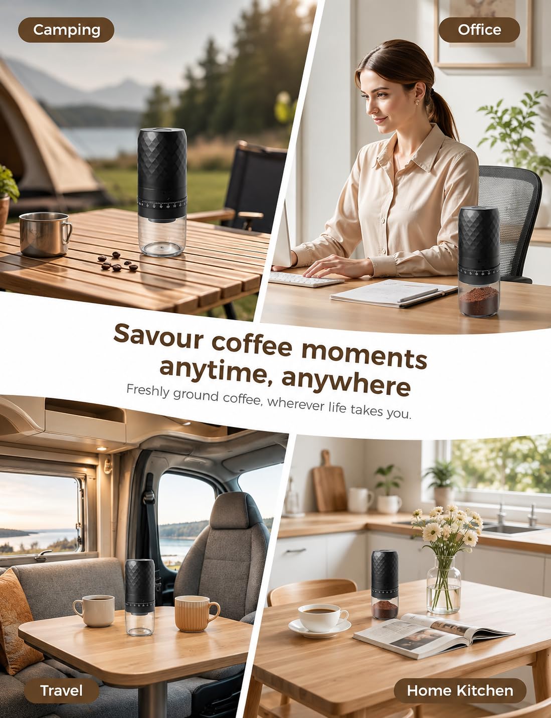 Portable Electric Coffee Grinder with 40 Adjustable Settings B293809