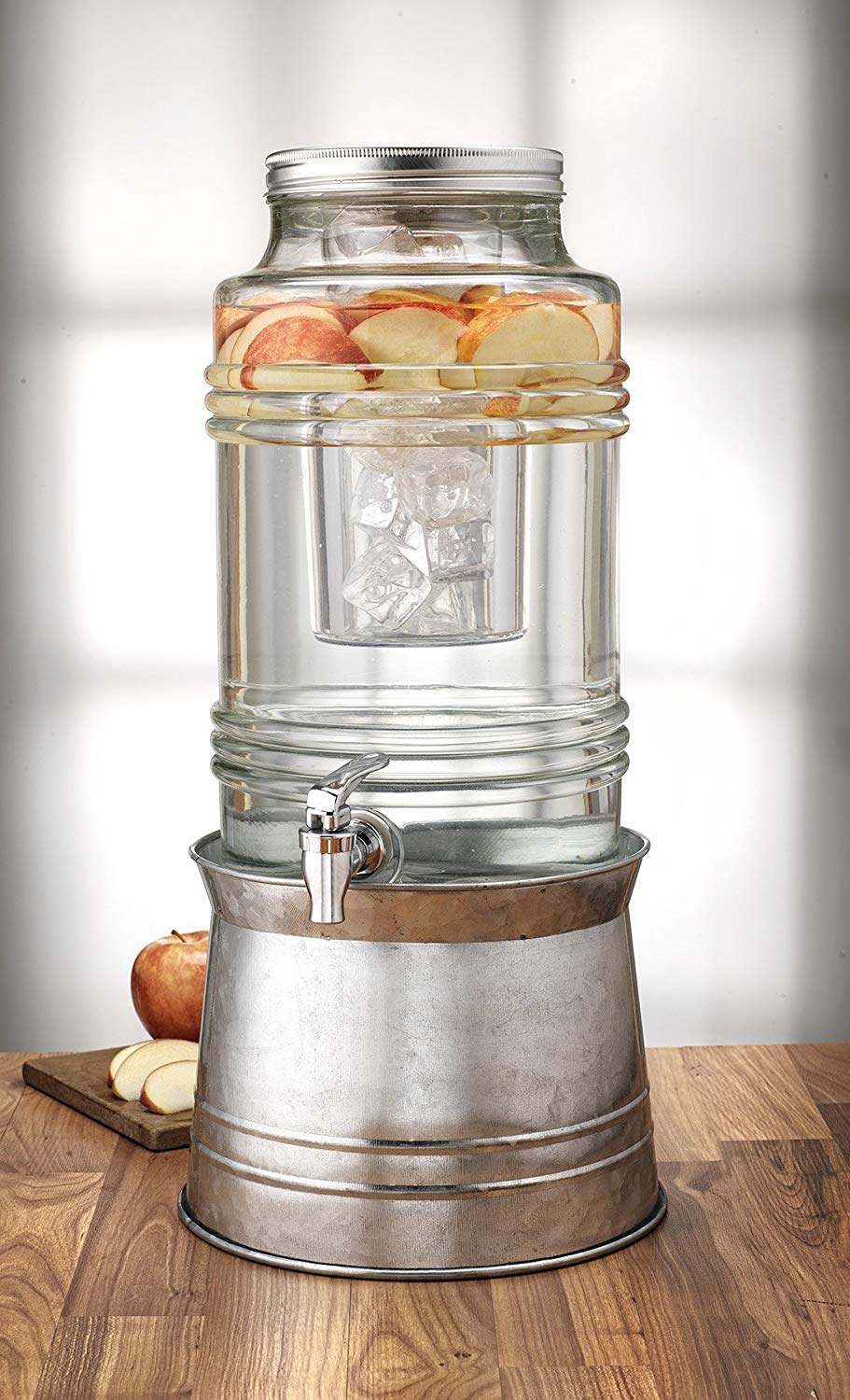 Glass Beverage Dispenser with Metal Stand Z9194