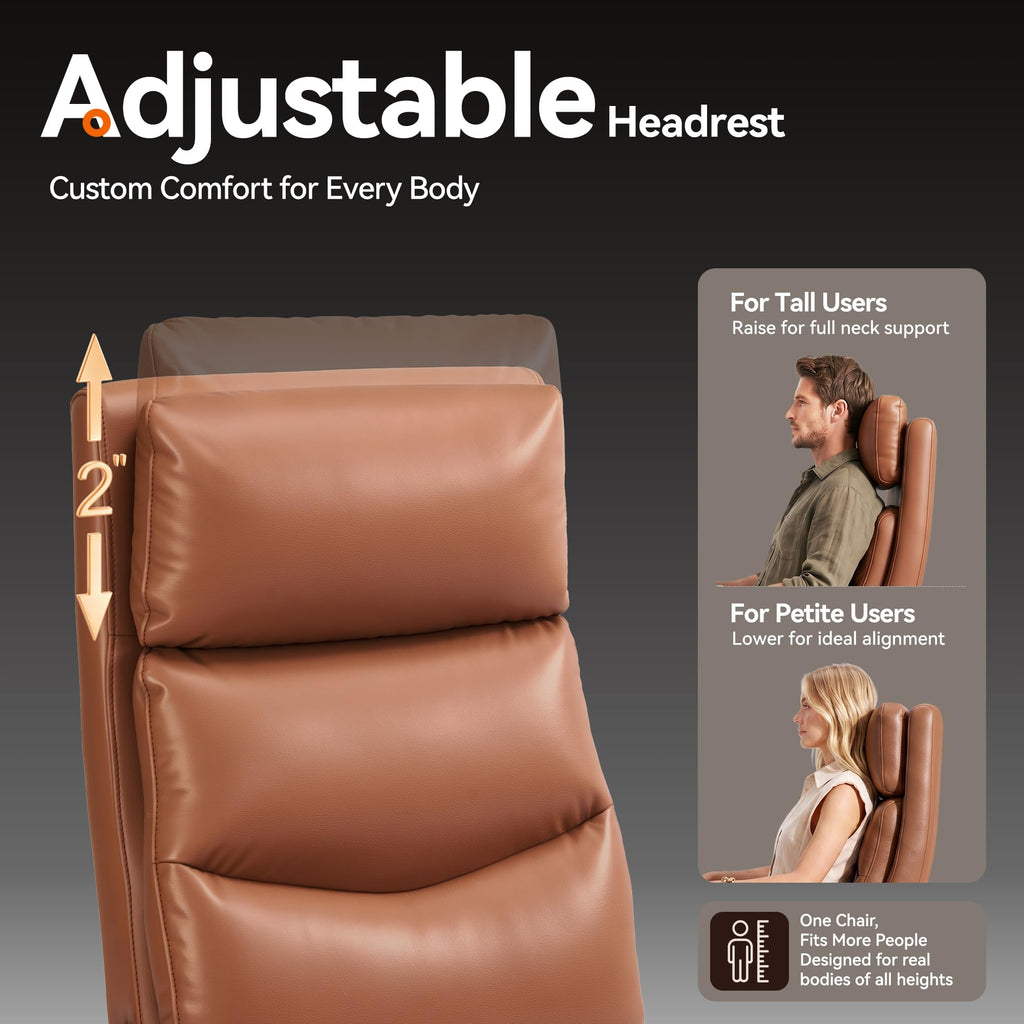 Brown Reclining Executive Office Chair with Flip-Up Armrests Q856