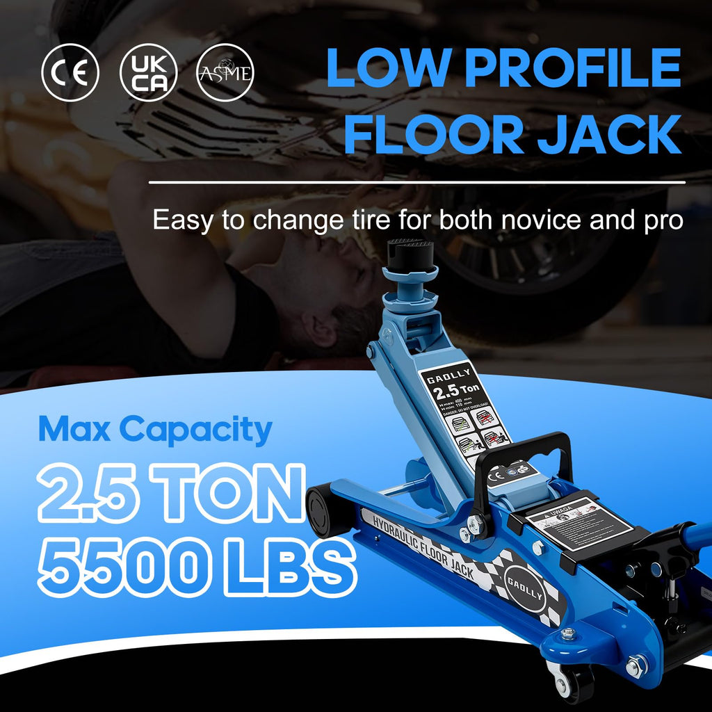 2.5 Ton Low Profile Steel Floor Jack T1406