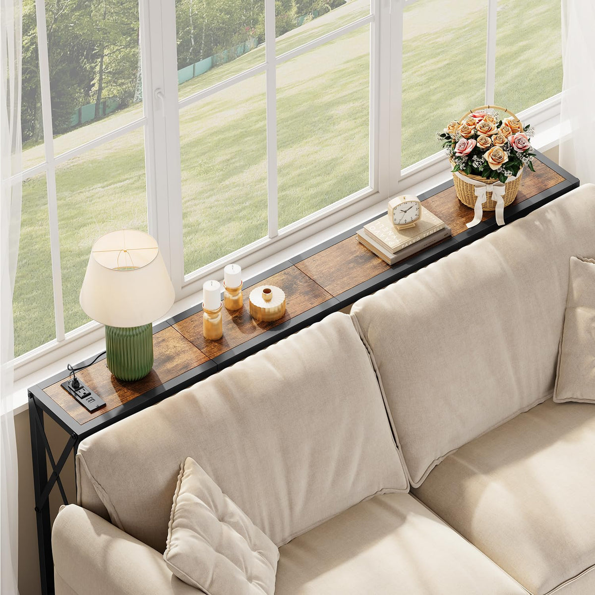 Narrow Console Table with Socket H3025
