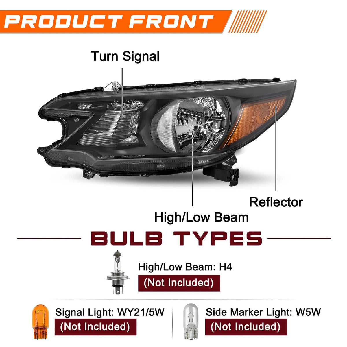 Black Halogen Headlight Assembly W40300