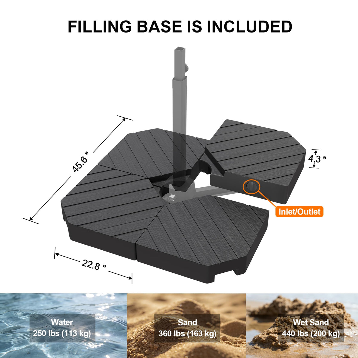 10' X 10' Cantilever Umbrella with LED Lights X18879