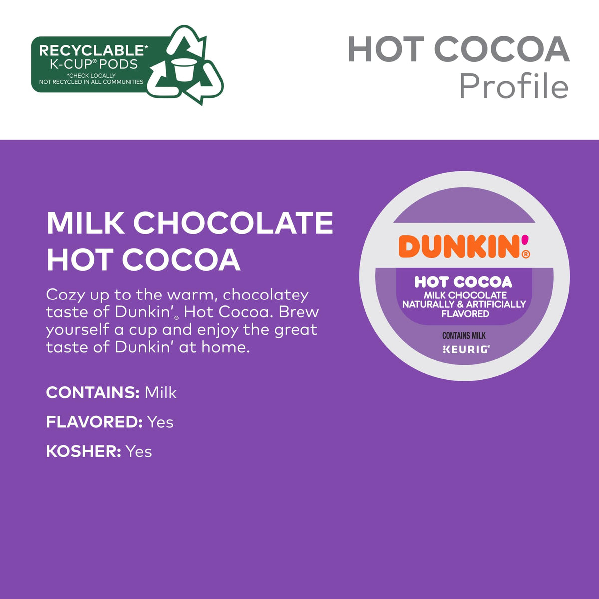Milk Chocolate Hot Cocoa 22 Keurig Pods I9983