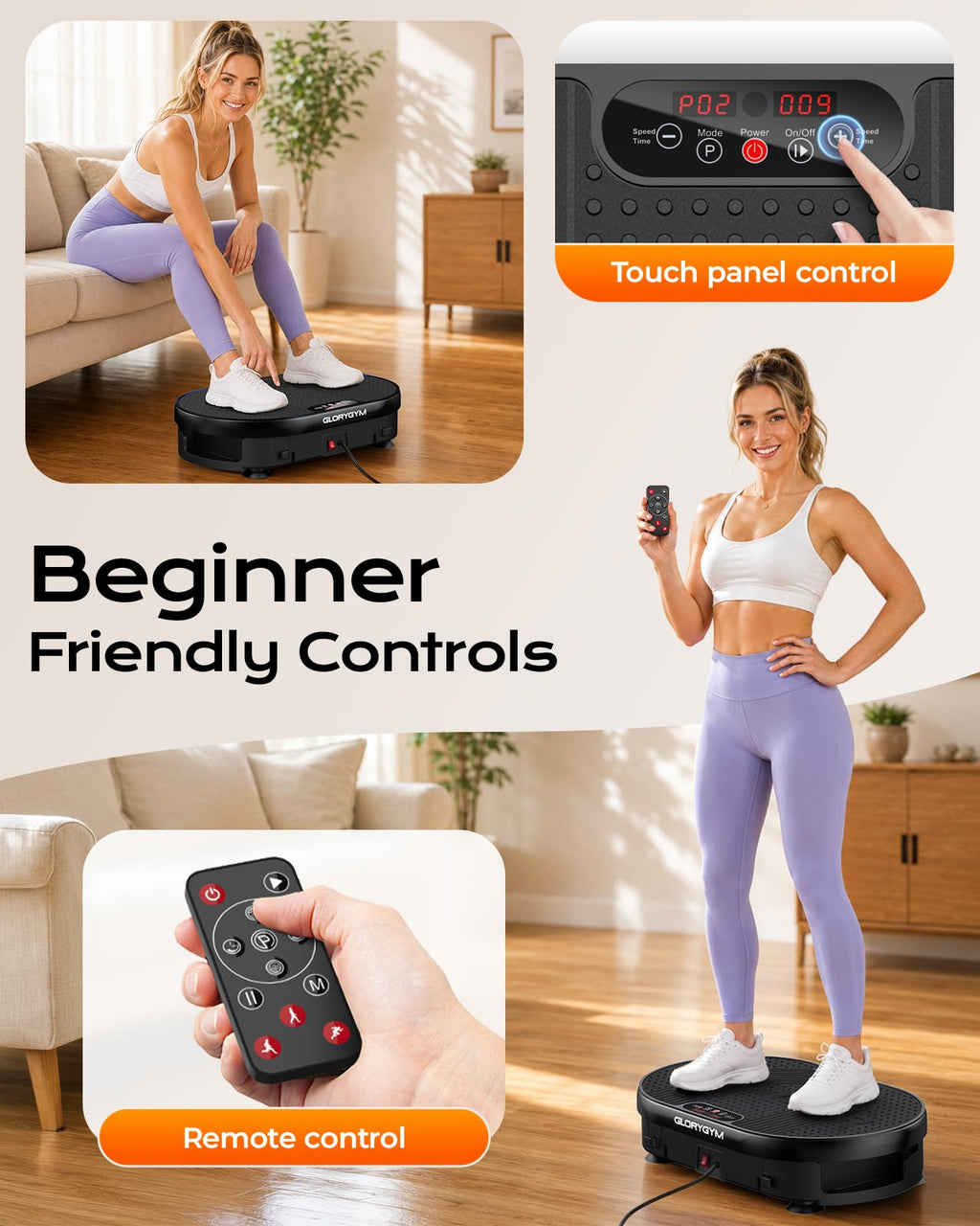 Vibration Plate Exercise Machine with Resistance Bands O534