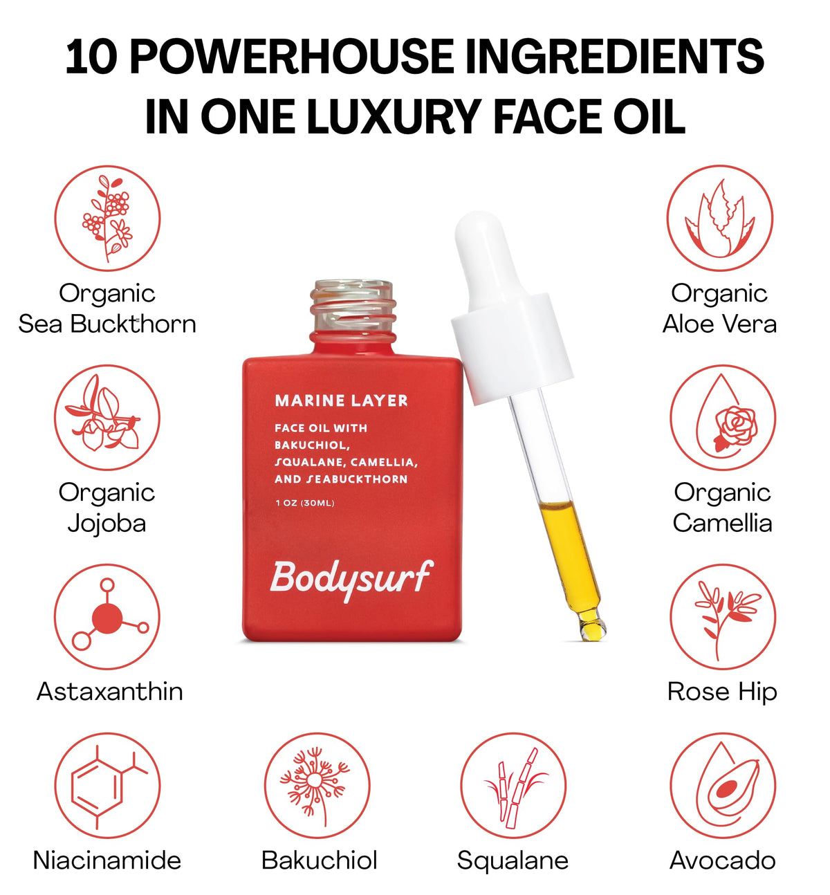 Bakuchiol Face Oil with Sea Buckthorn 3.4 fl oz A287