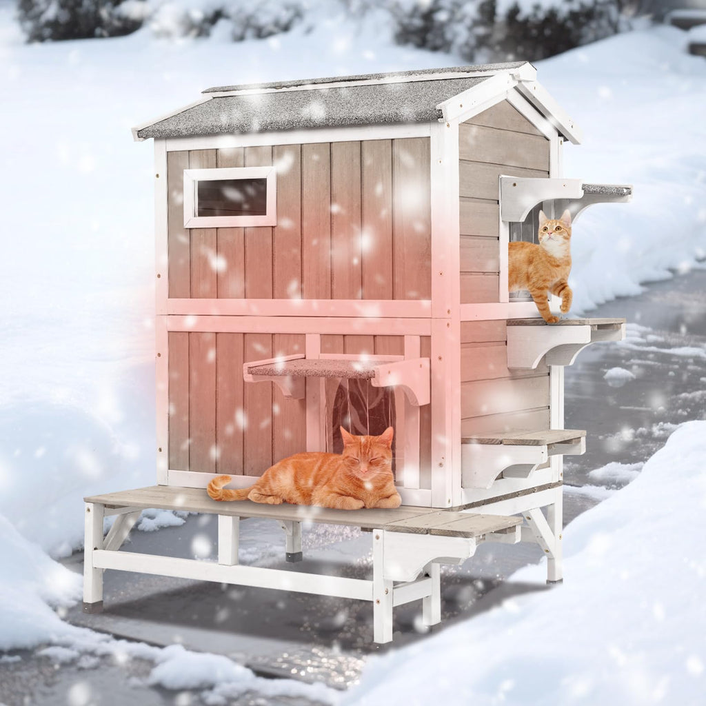 Insulated 2-Story Outdoor Cat House A4000