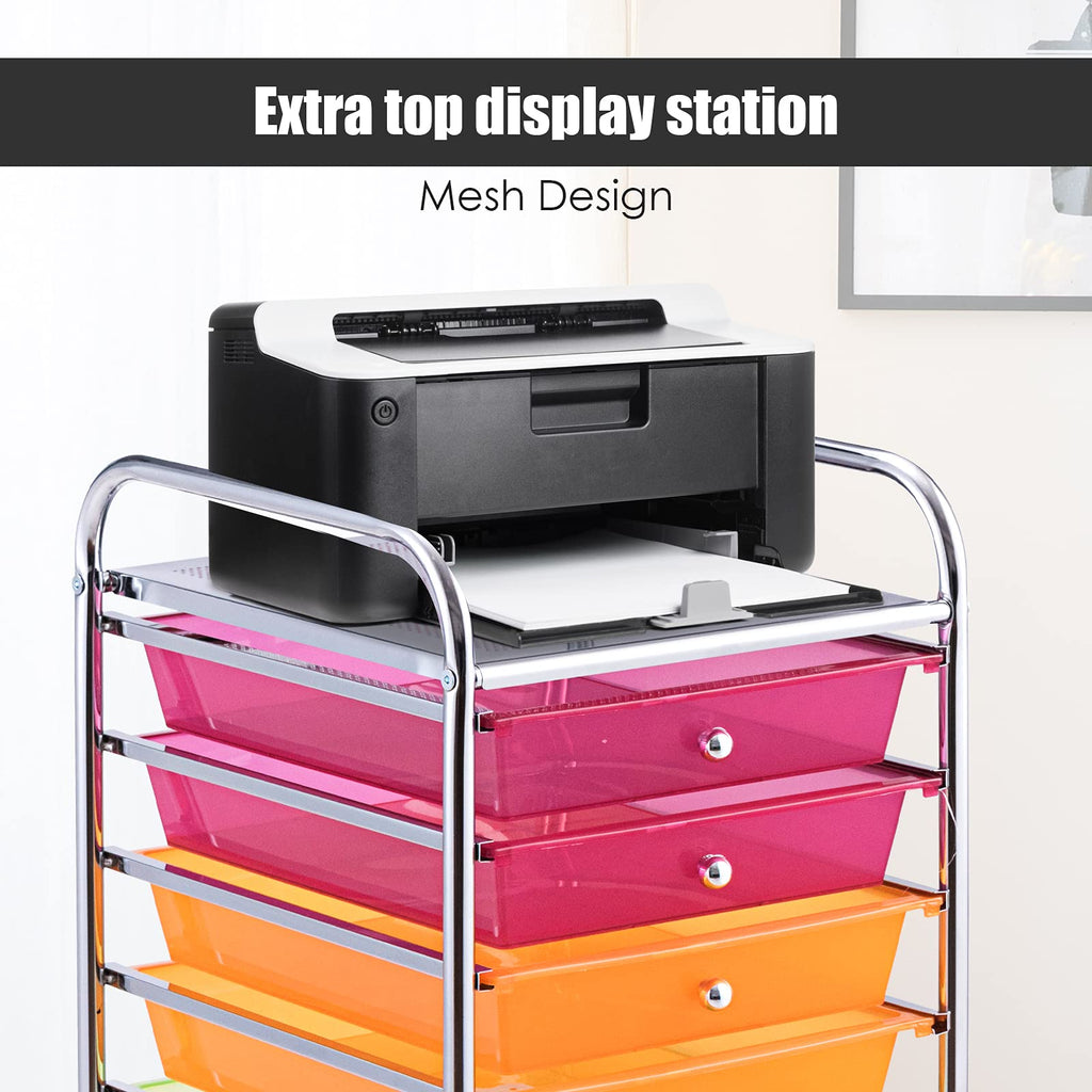 10 Drawer Rolling Storage Cart with Lockable Wheels H469632