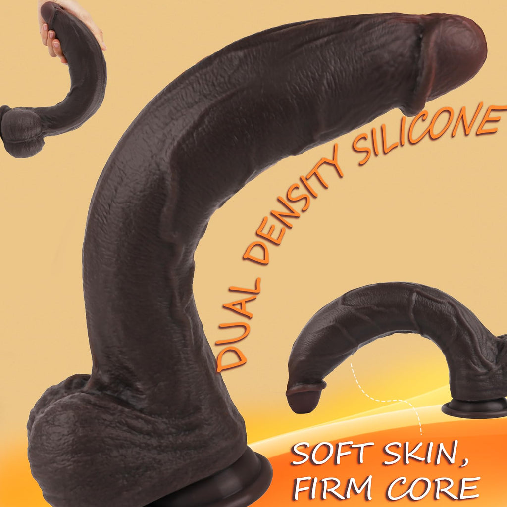 11.6 Inch Black Silicone Dildo H668