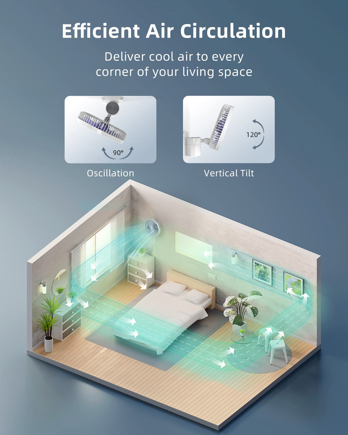 10'' Wall Mount Fan with Light and Remote Control Y973