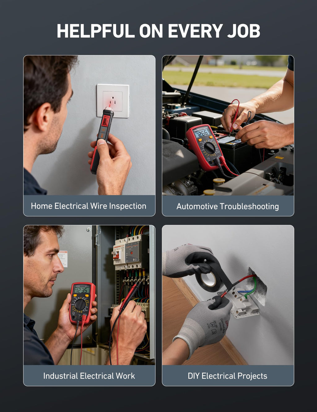 Electrical Test Kit with Digital Multimeter and Voltage Tester U629