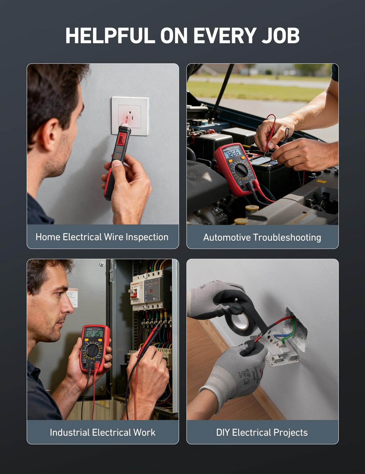 Electrical Test Kit with Digital Multimeter and Voltage Tester U629