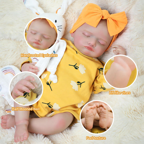 20 Inch Realistic Sleeping Newborn Baby Doll Full Vinyl Body C500