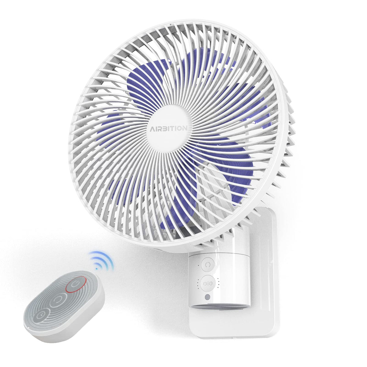 10'' Wall Mount Fan with Light and Remote Control Y973
