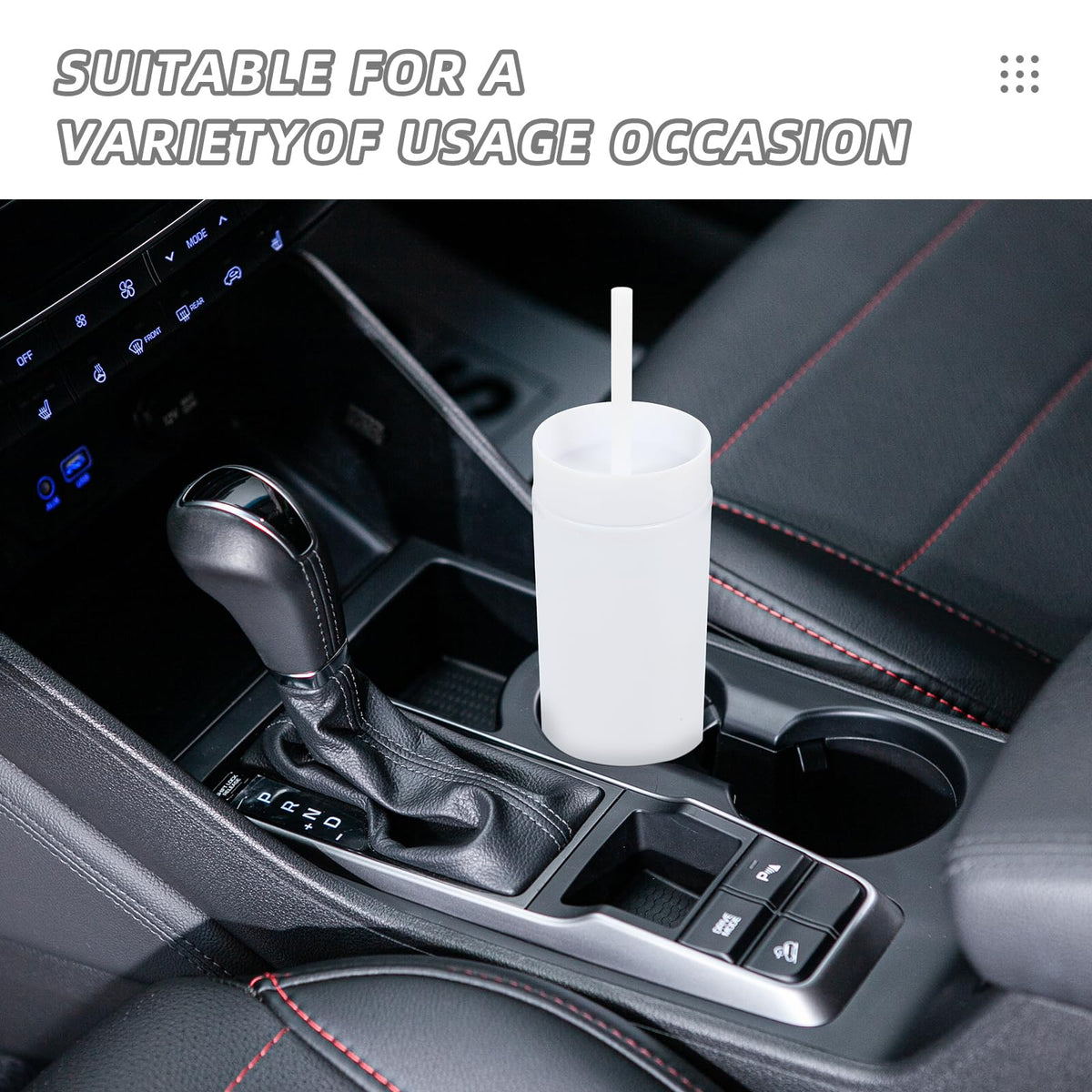 16oz Plastic Skinny Tumbler with Lid and Straw 8 Pack L3400