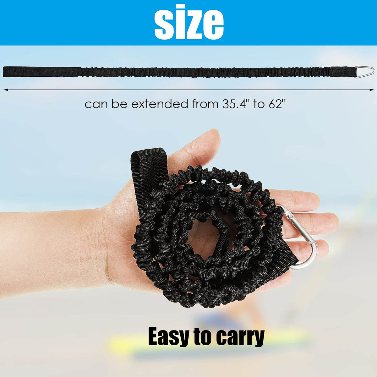 4 Pcs Stretchable Coiled Kayak Paddle Leash X383761