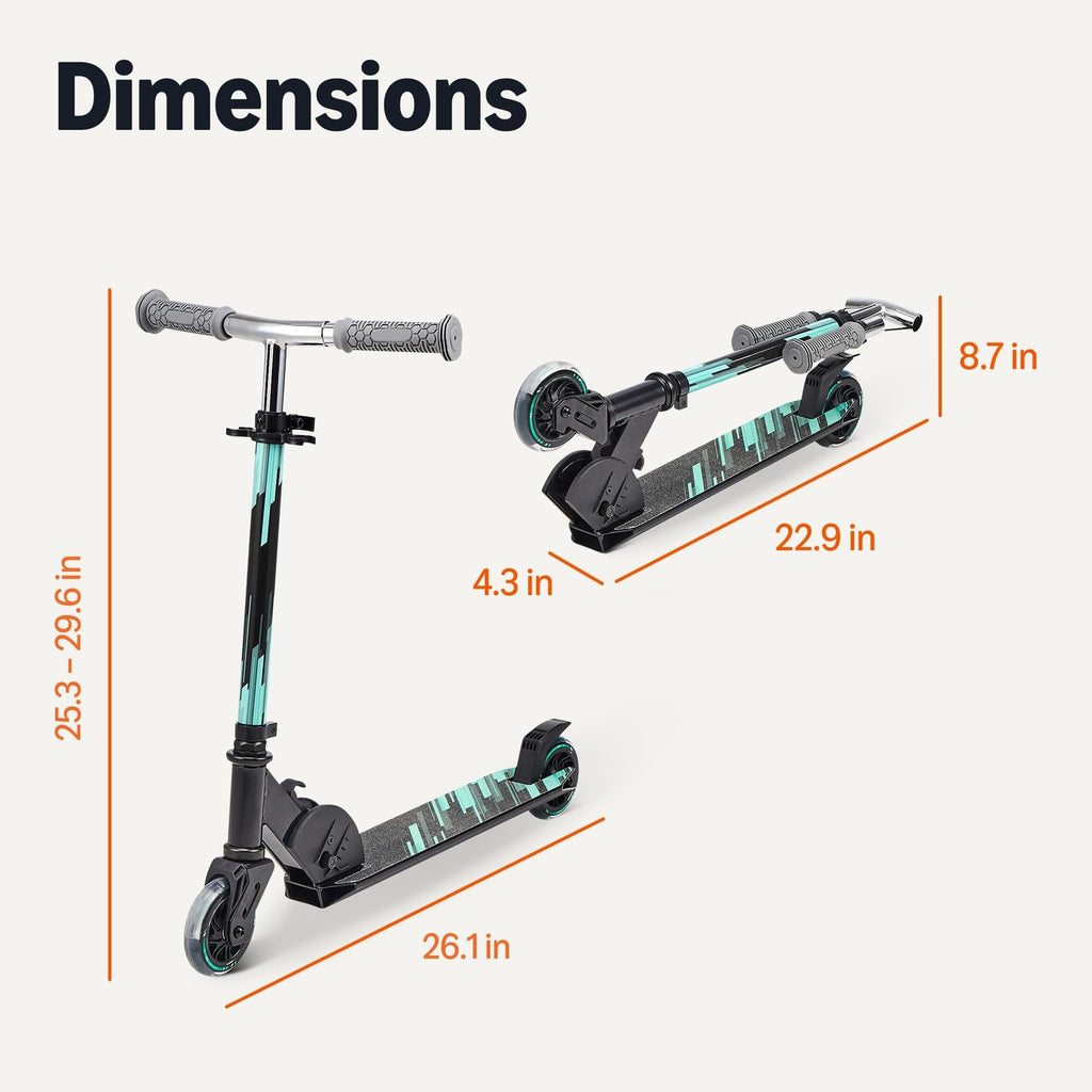 Foldable Light Up Wheels Adjustable Handlebar Aluminum Kids Kick Scooter S4562