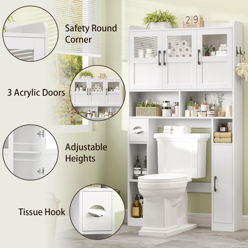 Over The Toilet Cabinet with 3 Acrylic Doors R927617