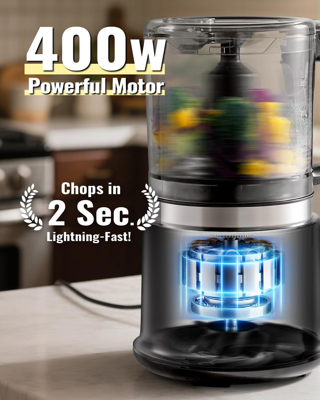 4 Cup Electric Food Processor with Stainless Steel Blades R755387