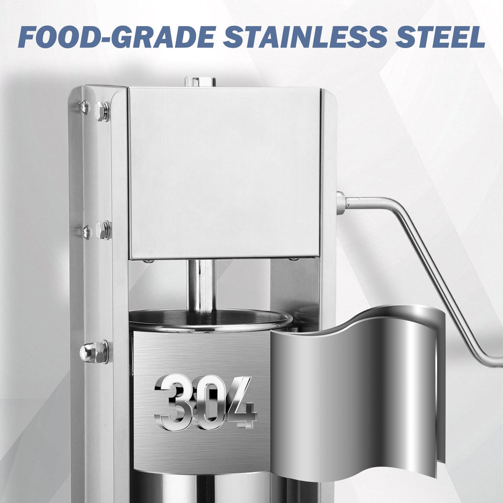 7L Stainless Steel Manual Sausage Stuffer W653861