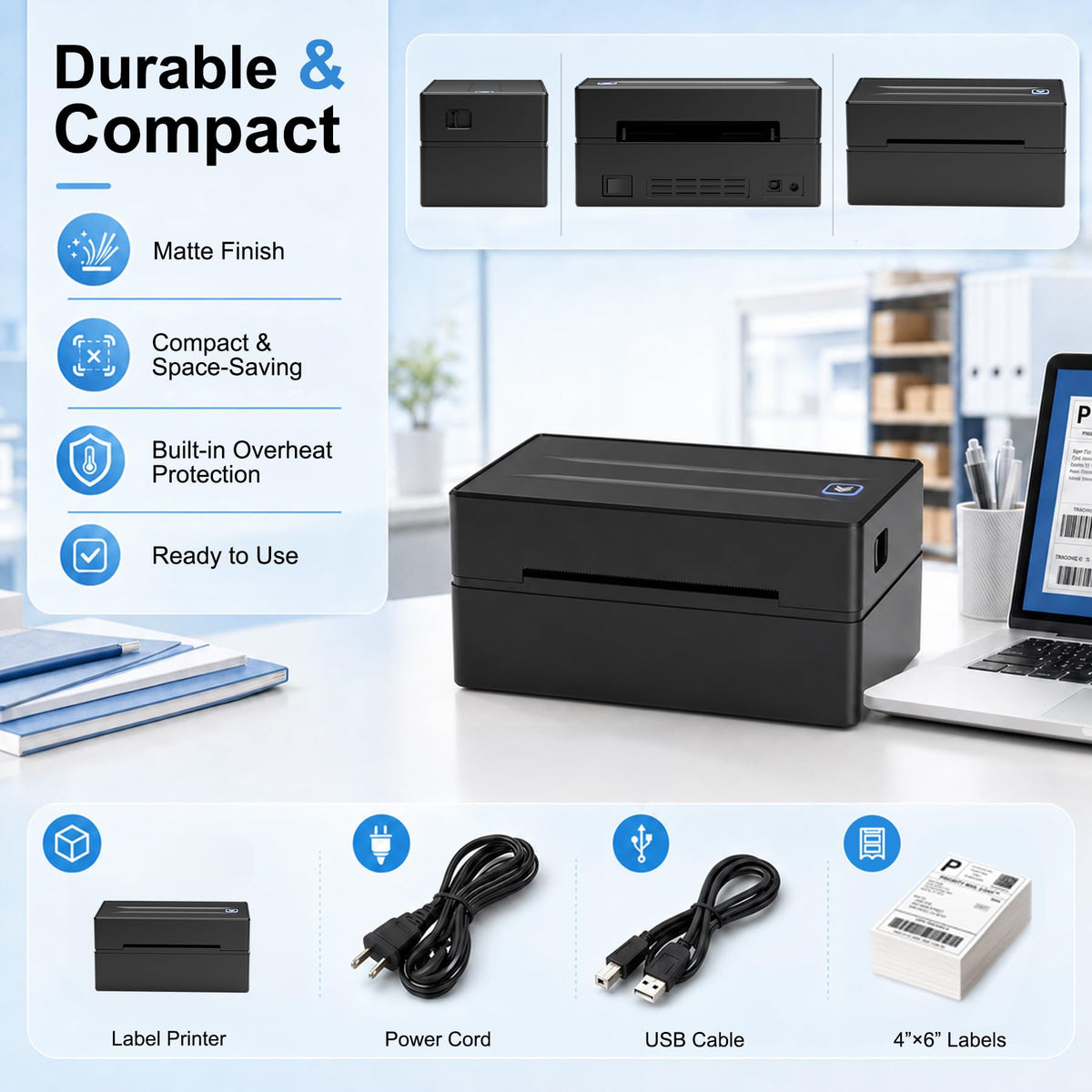 Thermal Shipping Label Printer 4x6 Bluetooth G600275