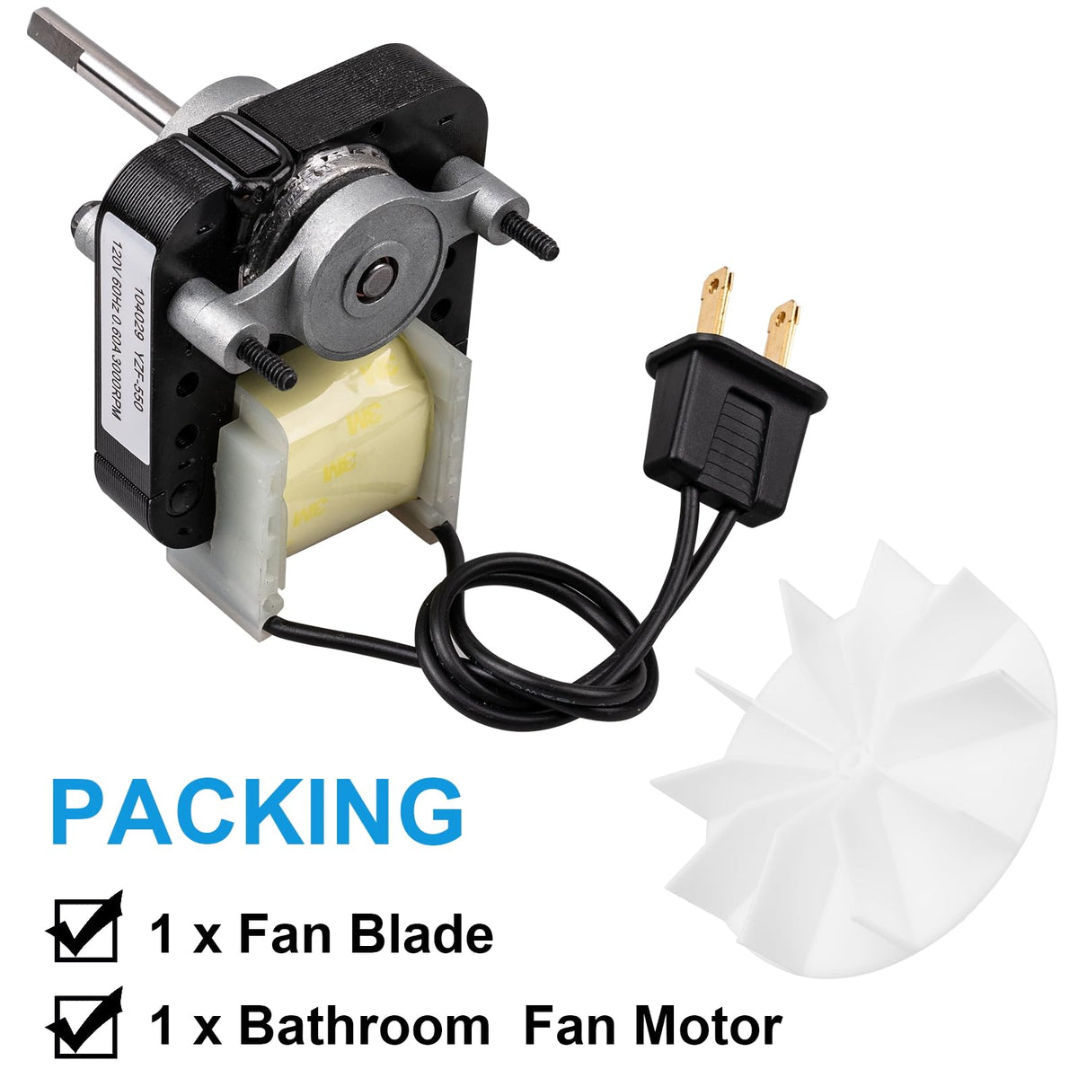 120V 50CFM Bathroom Exhaust Fan Motor with Blower Wheel X545