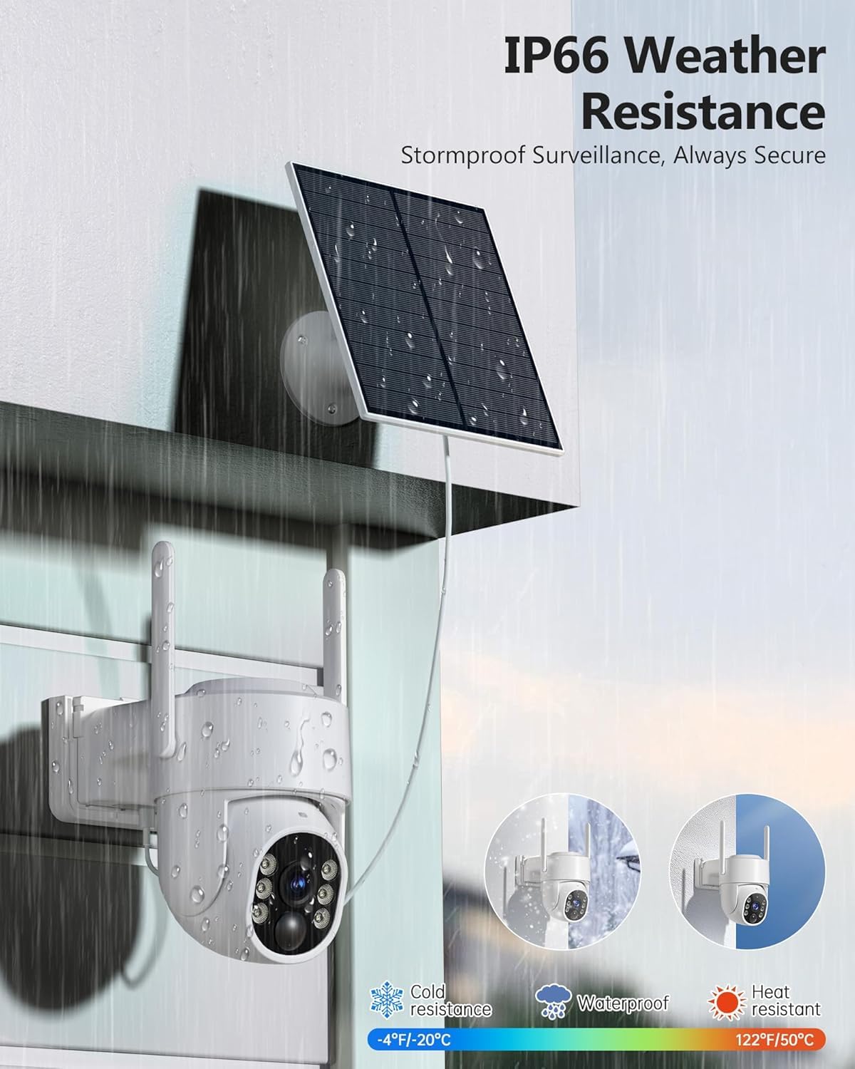 2K Solar Wireless Security Camera System 4 Packs V414670