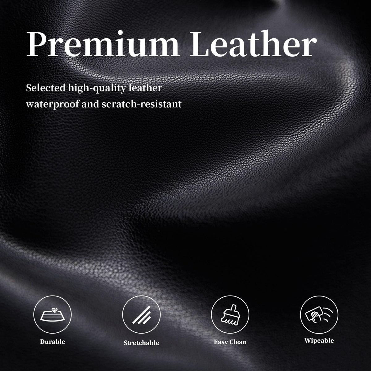 Pu Leather Dining Chair Covers Set of 6 Black B443291
