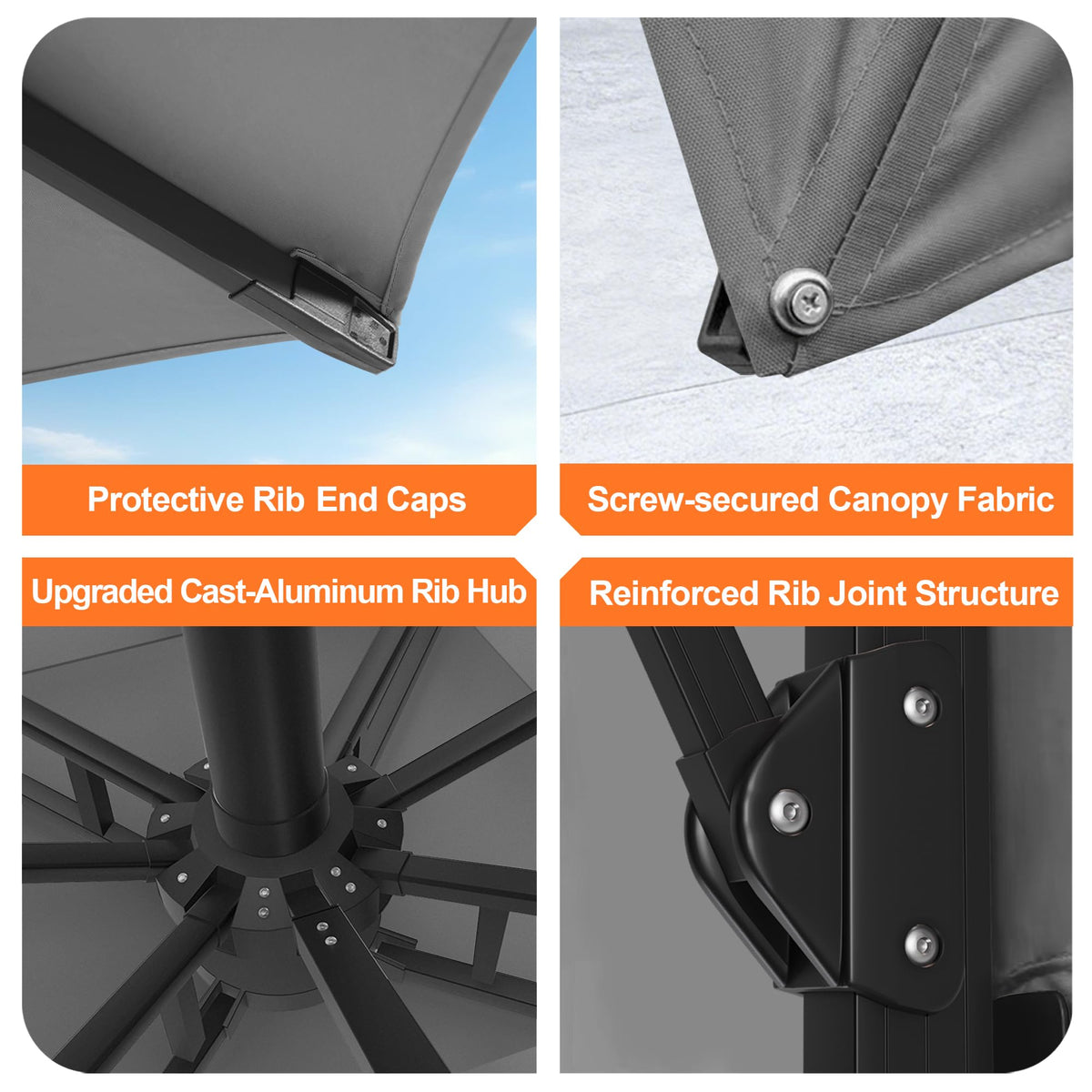 10' X 10' Cantilever Umbrella with LED Lights X18879