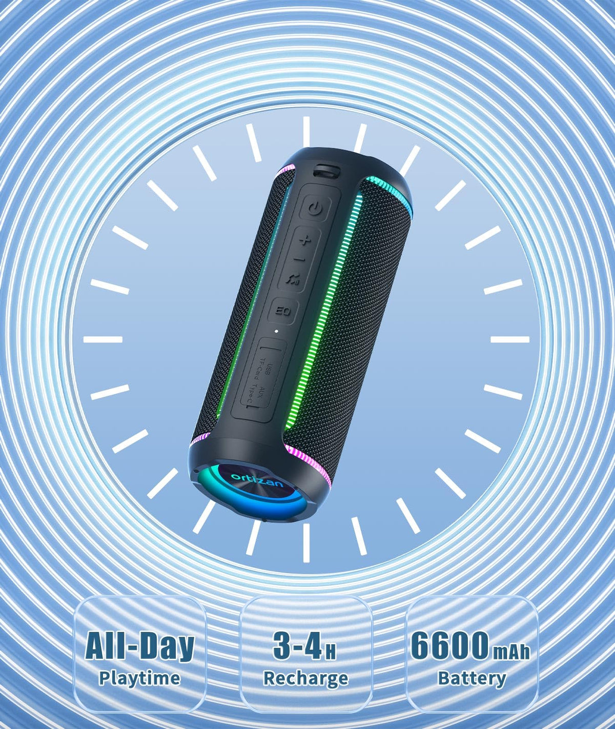 Black Portable Bluetooth Speaker W219
