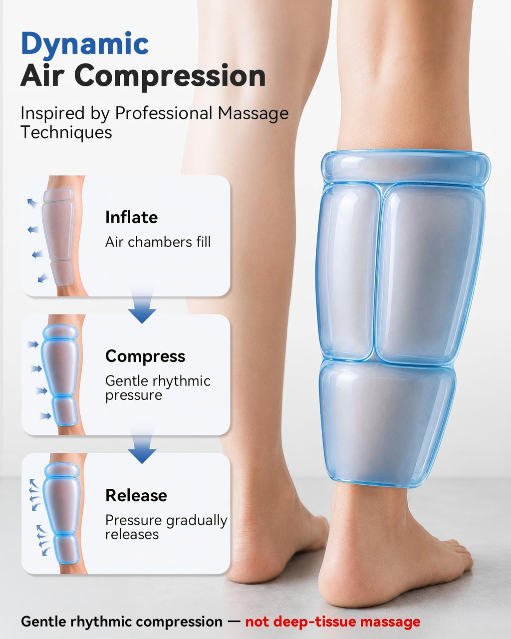 Cordless Rechargeable Leg Compression Massager Y83902