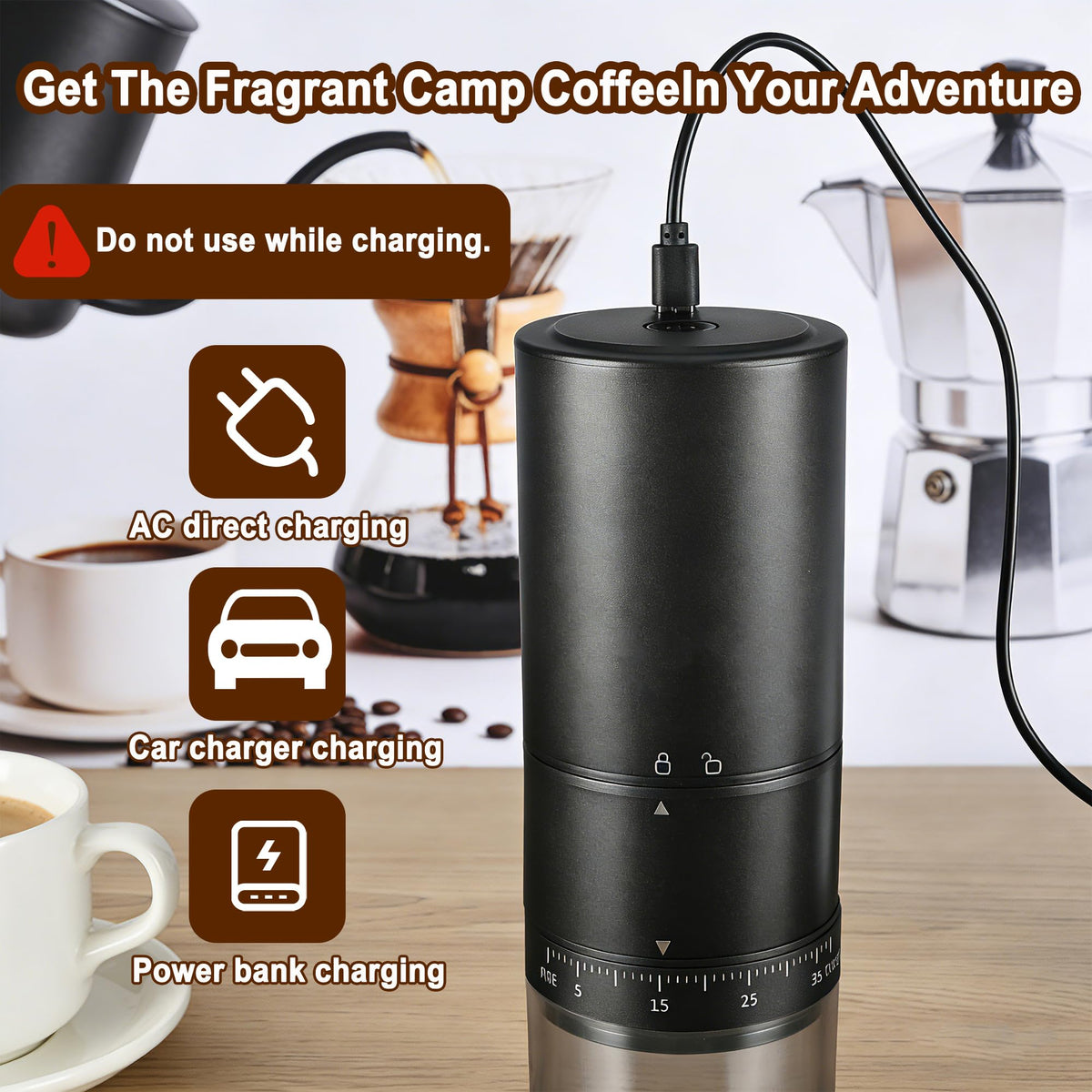 Portable Electric Coffee Burr Grinder A163024