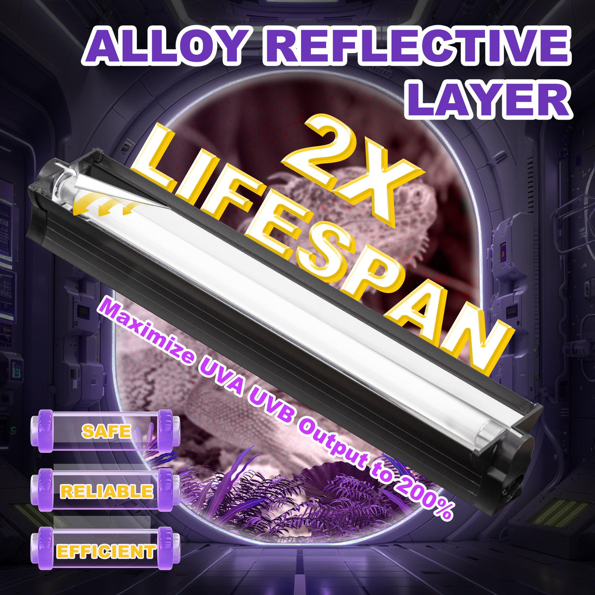 8W 10.0 UVB Reptile Light Fixture H411