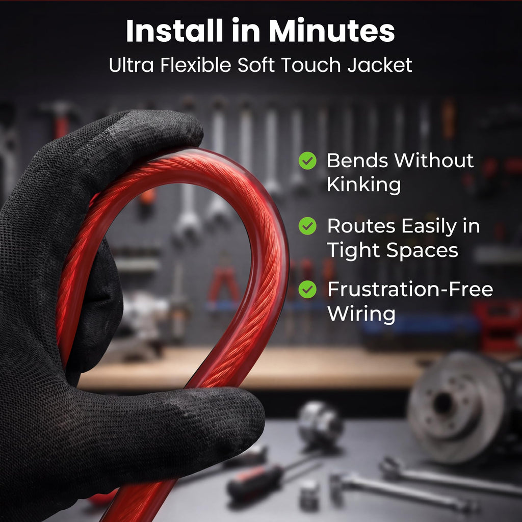 0 Gauge Wire Kit, Black/Red 25FT Crimp Kit O591