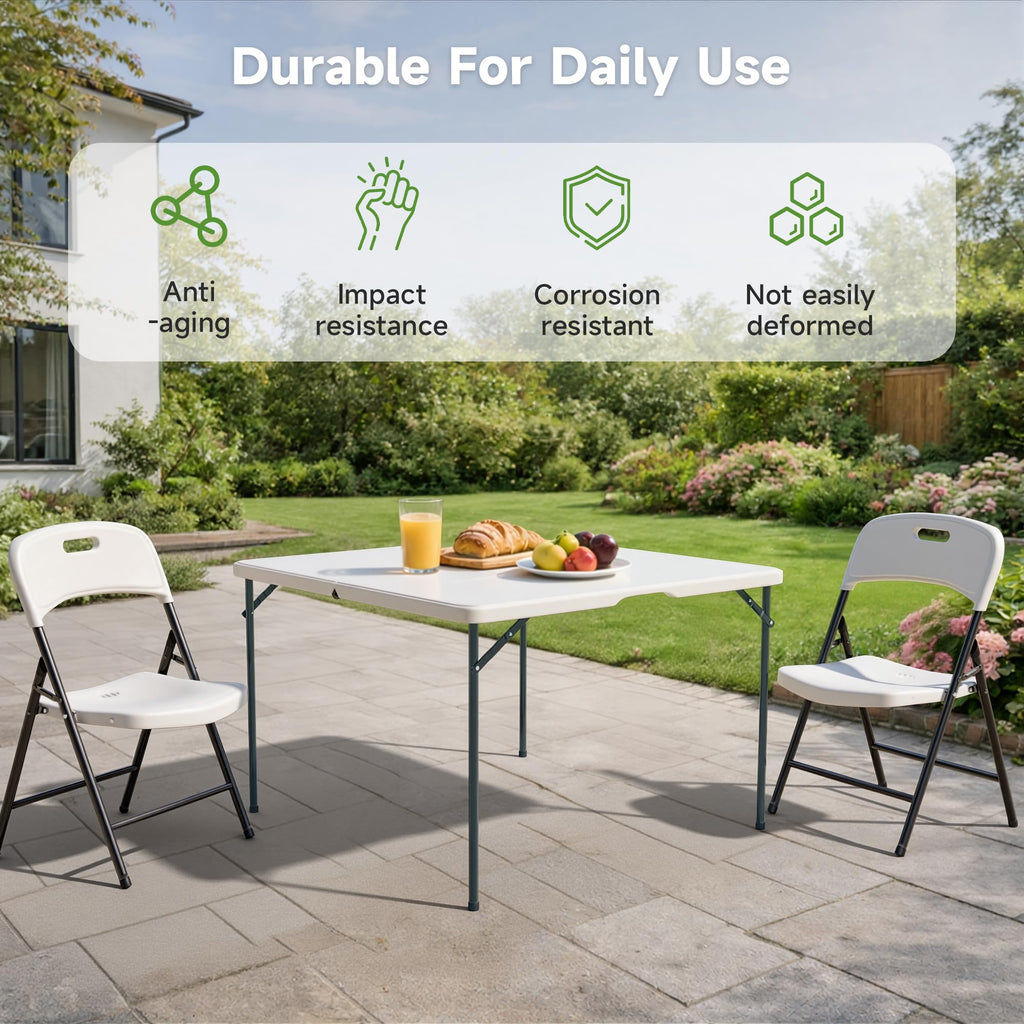 3 ft Square Folding Card Table with Carrying Handle P678448