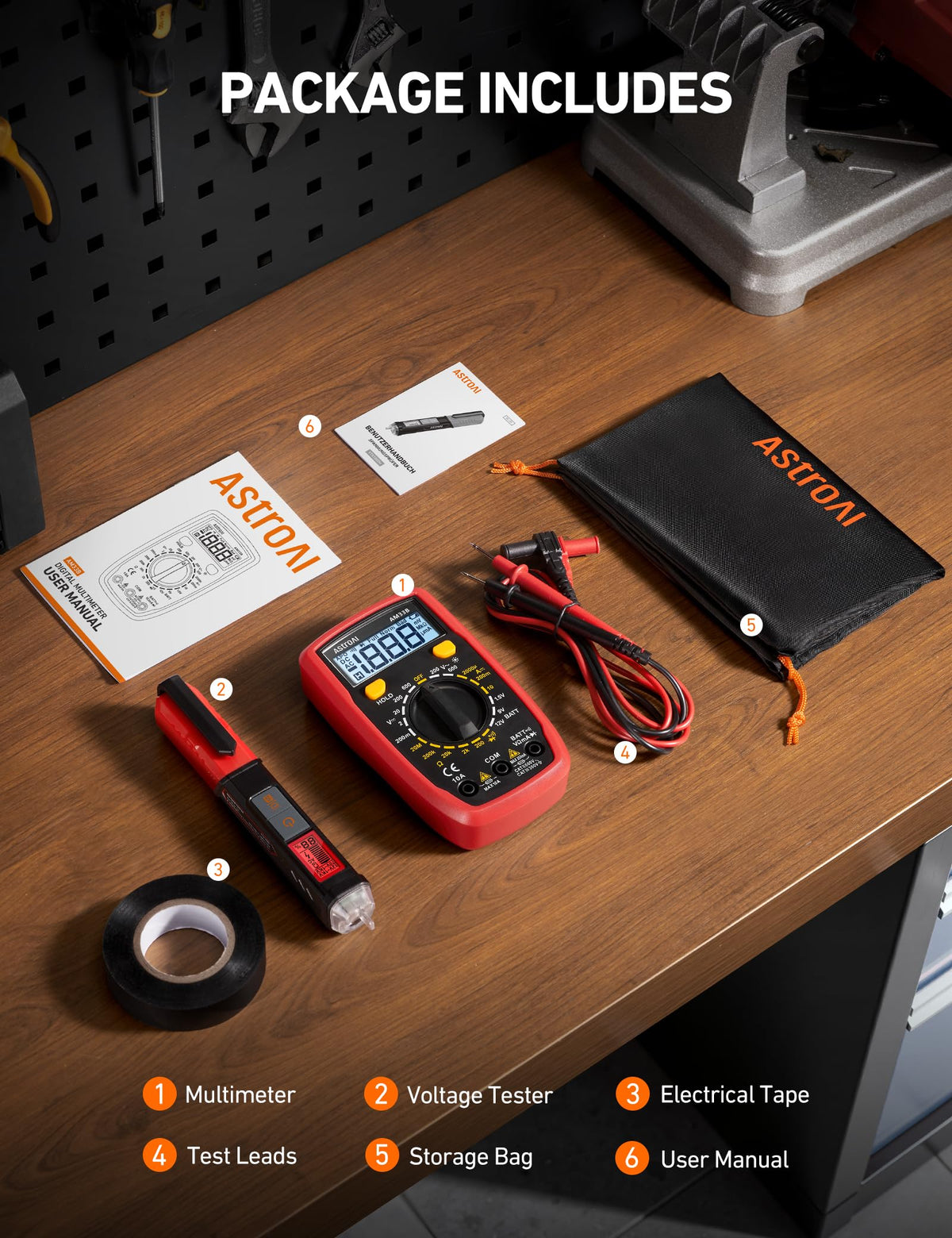 Electrical Test Kit with Digital Multimeter and Voltage Tester U629