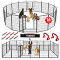 16 Panels 40" High Metal Dog Playpen with Gate X883955