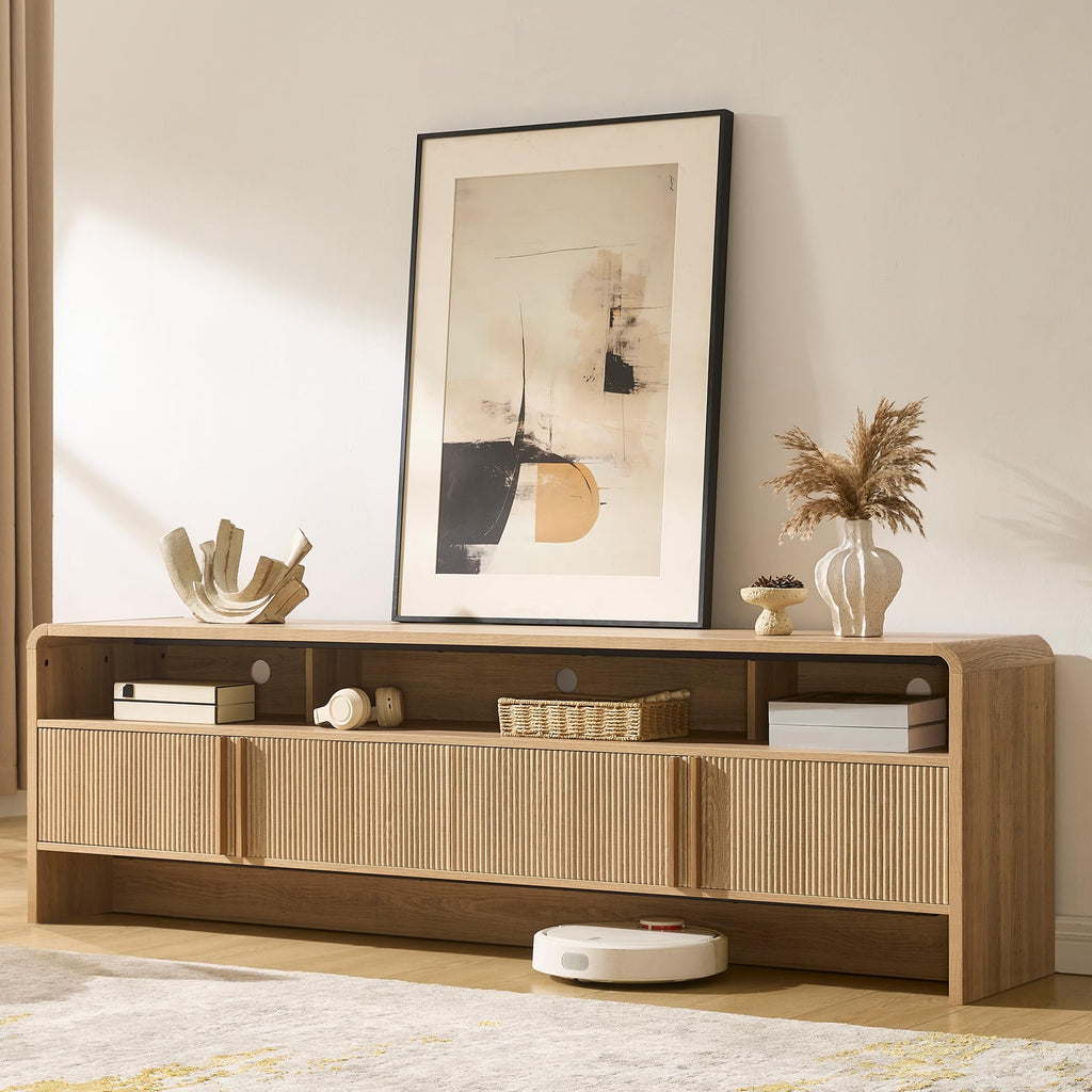 70" Fluted TV Stand with 2 Storage Cabinets Q499924