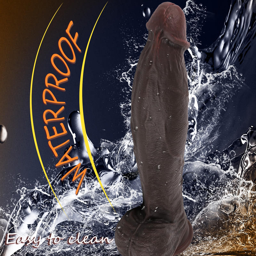 11.6 Inch Black Silicone Dildo H668