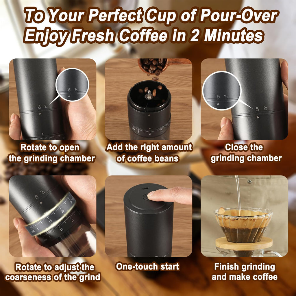 Portable Electric Coffee Burr Grinder A163024