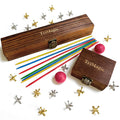 Wooden Gift Boxes 20 Metal Jacks 2 Balls 41 Colored Sticks S1247