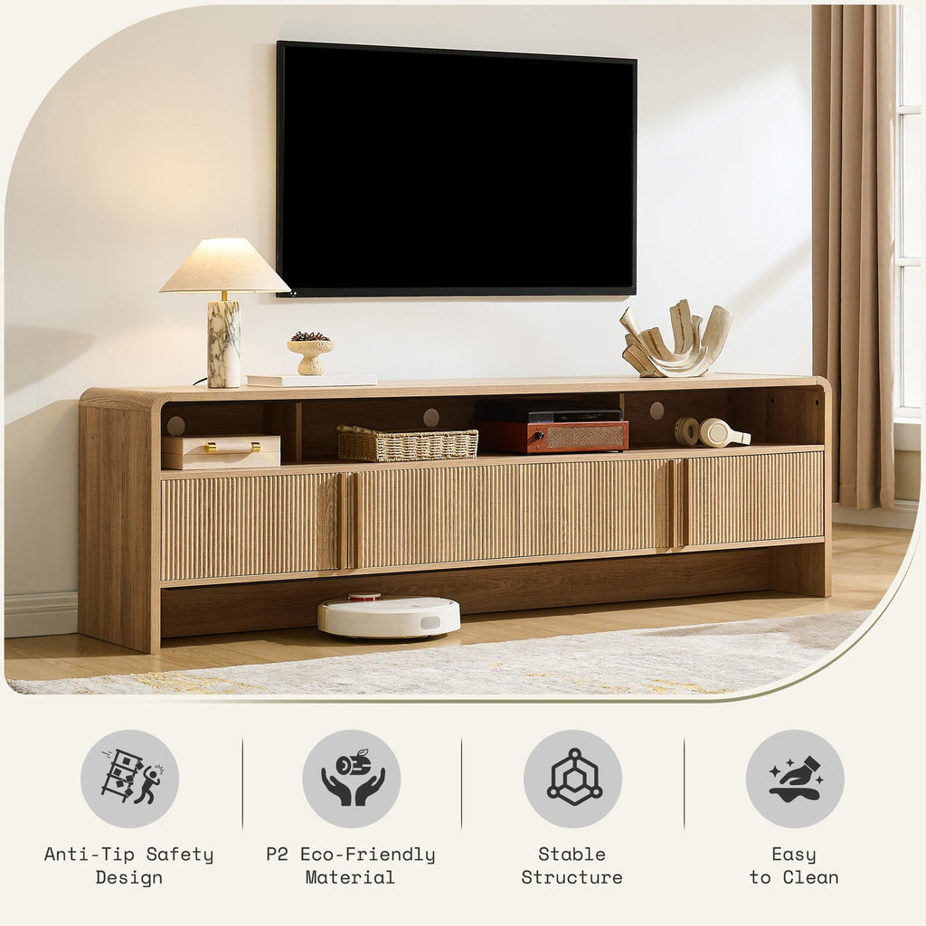 70" Fluted TV Stand with 2 Storage Cabinets Q499924